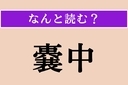 【難読漢字】「嚢中」正しい読み方は？ 財布や袋の中のことですの画像