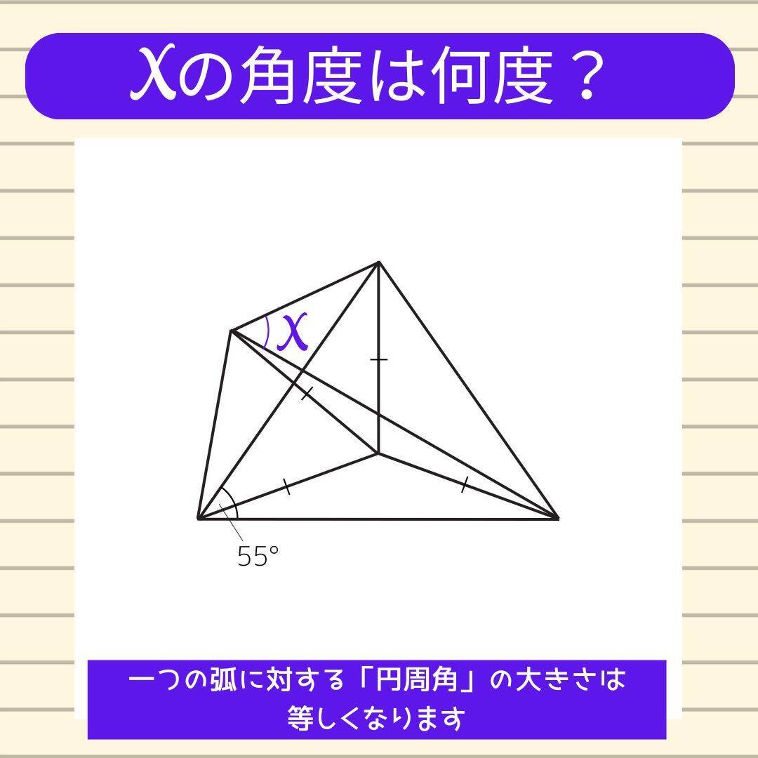 【角度当てクイズ Vol.2386】xの角度は何度？