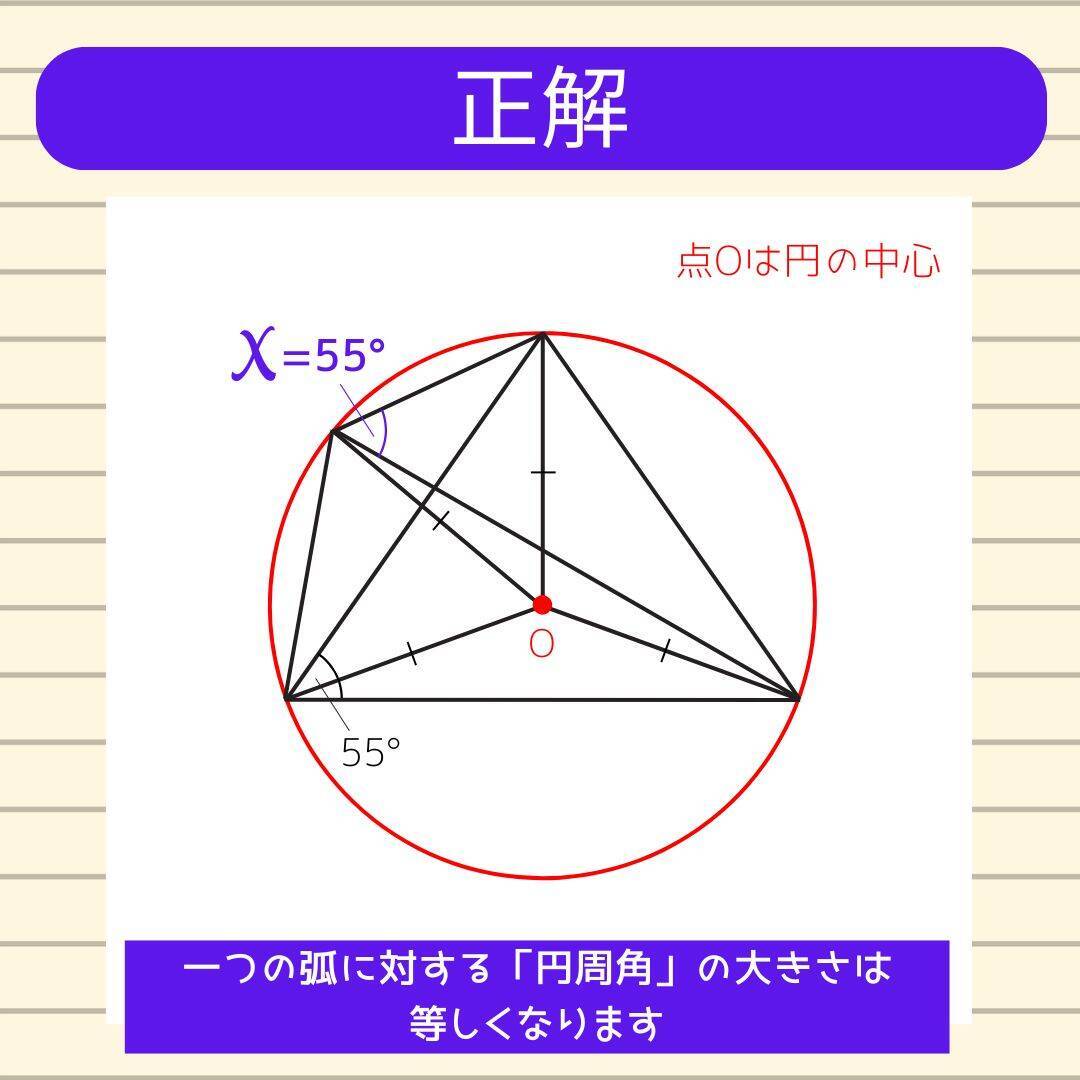 【角度当てクイズ Vol.2386】xの角度は何度？
