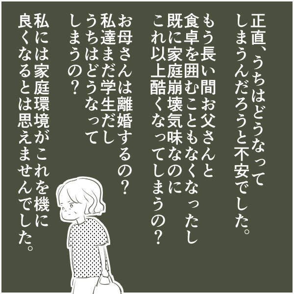堂々と不倫を続ける父！ 母はある決意を固める