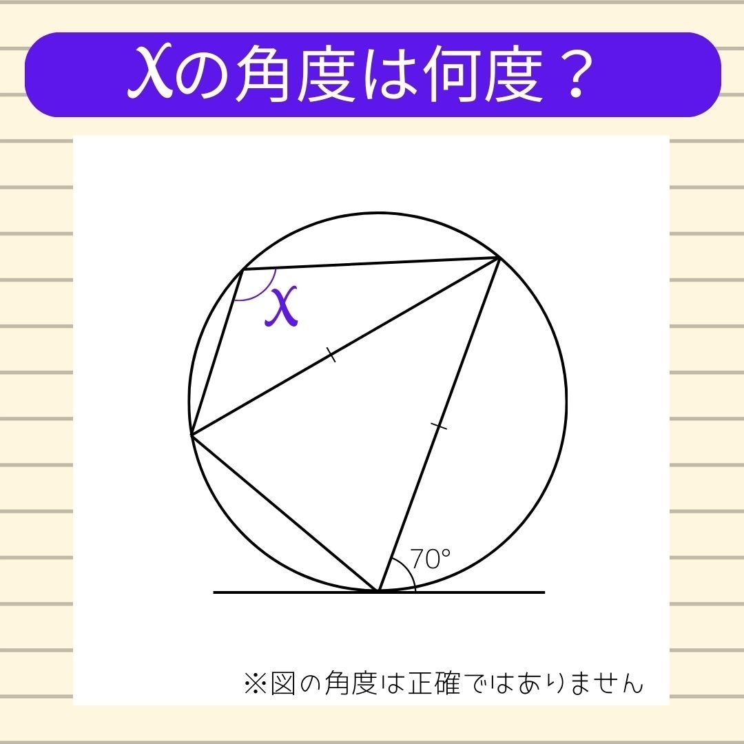 【角度当てクイズ Vol.508】xの角度は何度？