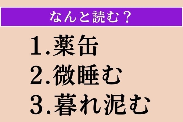 【難読漢字】「薬缶」「微睡む」「暮れ泥む」読める？