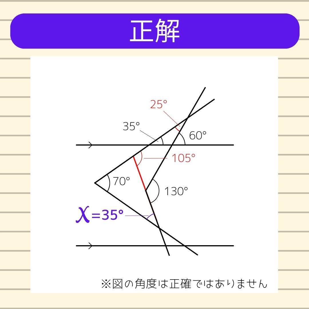 【角度当てクイズ Vol.1831】xの角度は何度？＜全3問＞