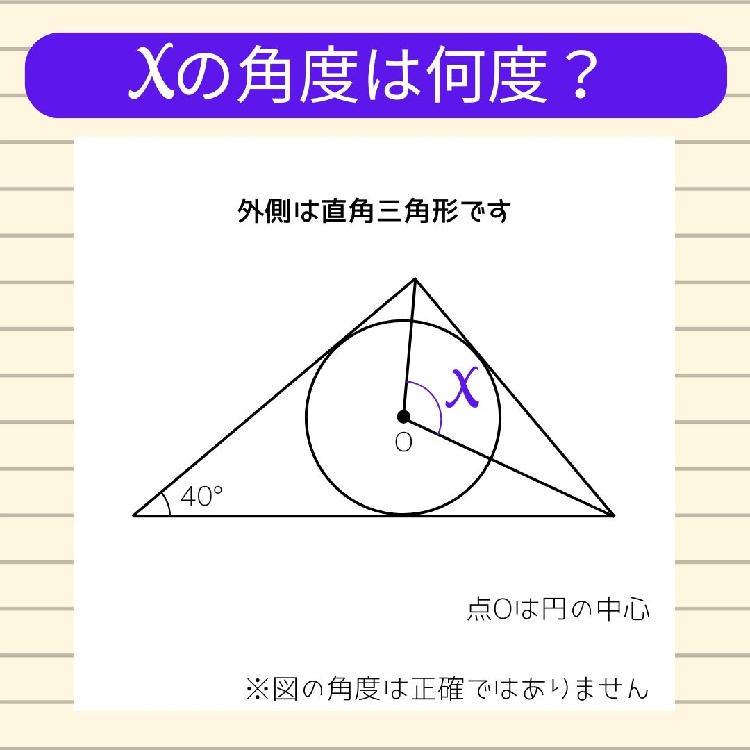 【角度当てクイズ Vol.1698】xの角度は何度？