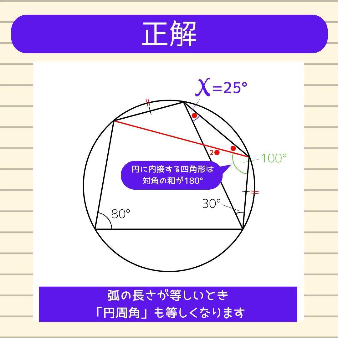 【角度当てクイズ Vol.2222】xの角度は何度？
