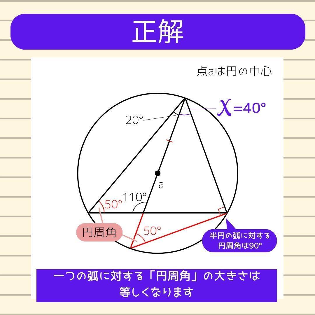 【角度当てクイズ Vol.611】xの角度は何度？