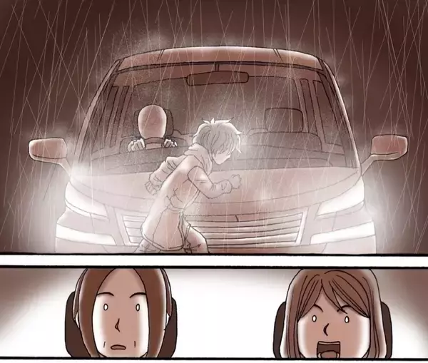 「「お母さん…？」男性が車にはねられるのを母娘で目撃　しかし、男性の姿はなく、母に異変が…【漫画】」の画像
