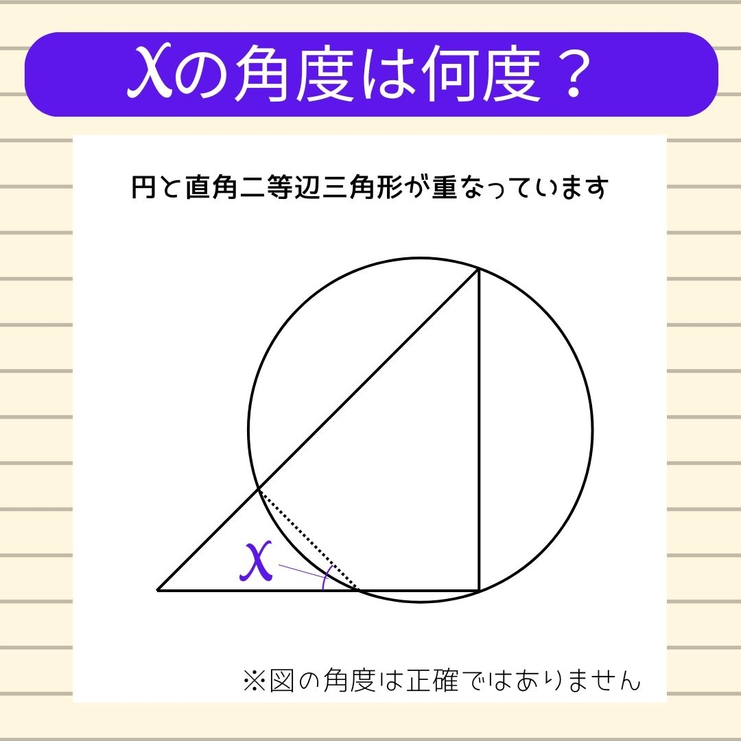 【角度当てクイズ Vol.1068】xの角度は何度？