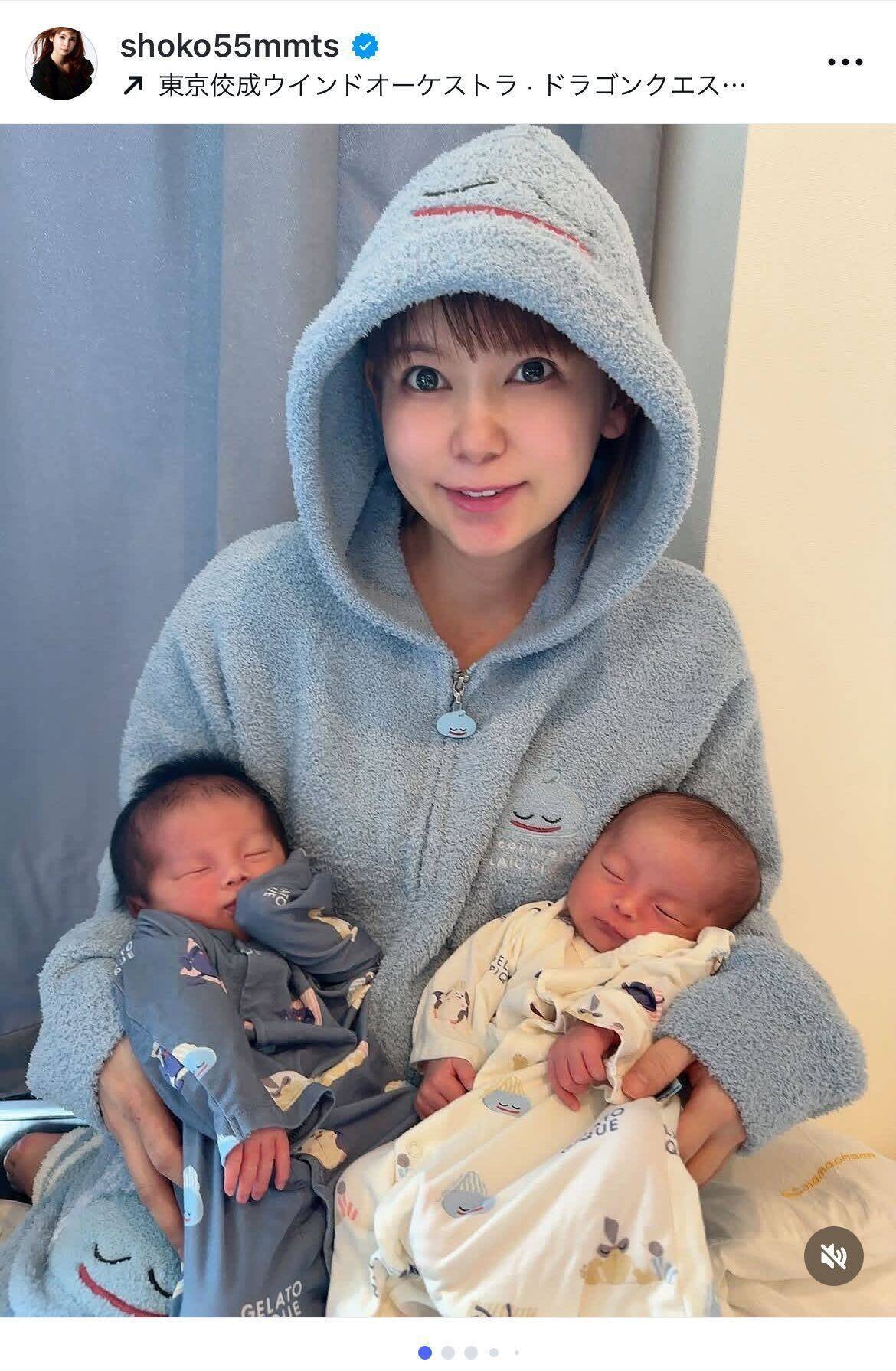 中川翔子、堀井雄二氏からの贈り物で親子ドラクエコーデ！「双子と叶った夢のジェラピケ」