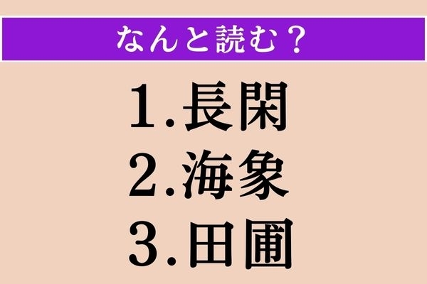【難読漢字】「長閑」「海象」「田圃」読める？