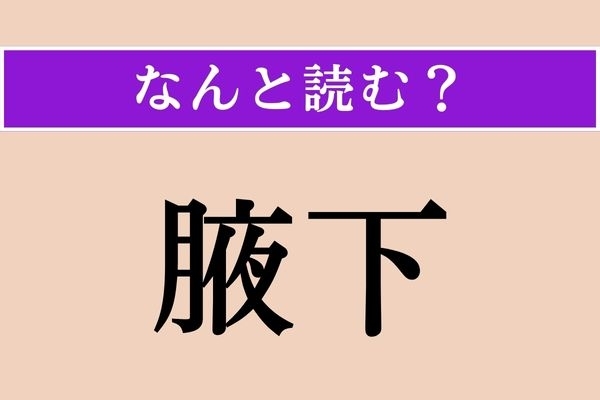 【難読漢字】「腋下」正しい読み方は？ 身体にあります