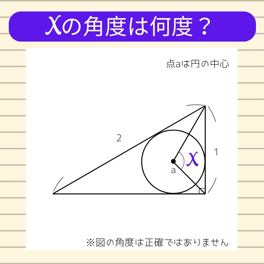 【角度当てクイズ Vol.1124】xの角度は何度？