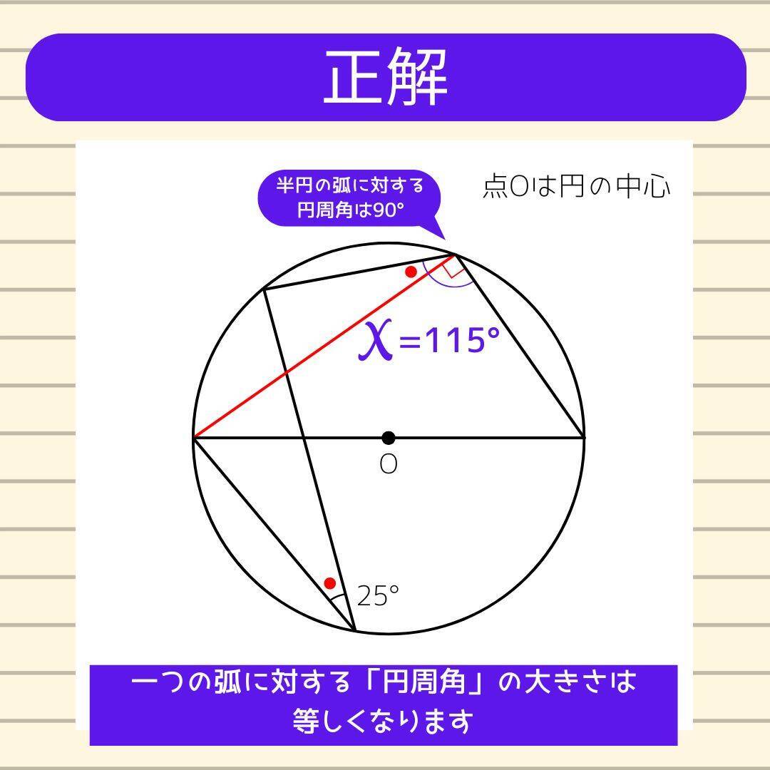 【角度当てクイズ Vol.1842】xの角度は何度？
