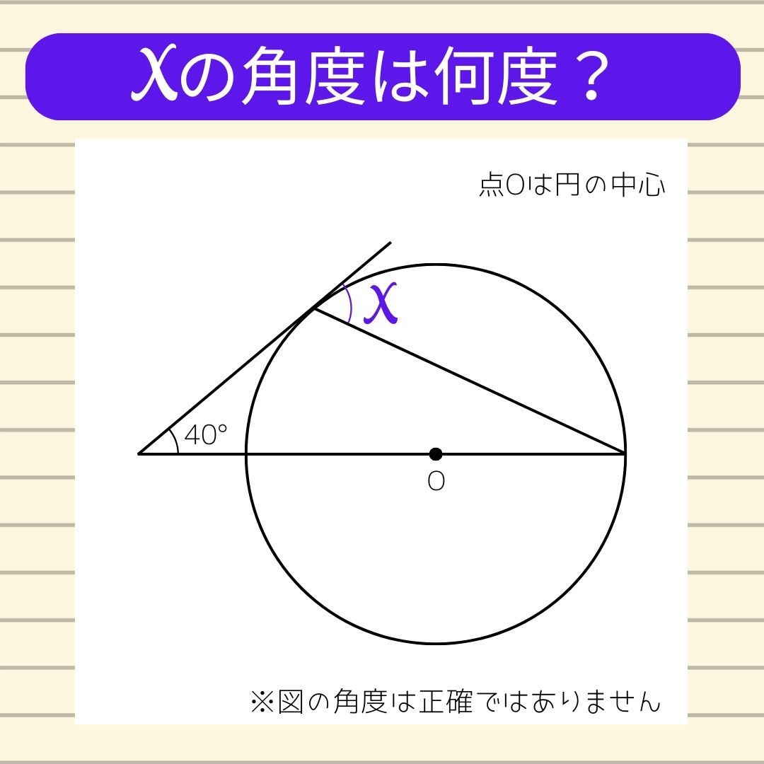 【角度当てクイズ Vol.2192】xの角度は何度？