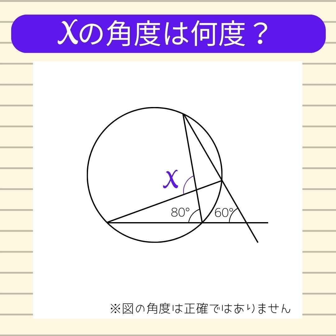 【角度当てクイズ Vol.467】xの角度は何度？
