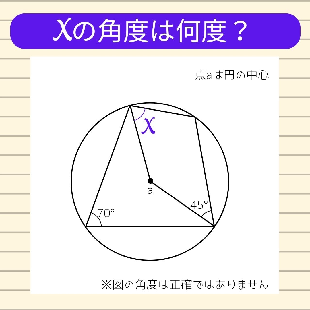【角度当てクイズ Vol.844】xの角度は何度？