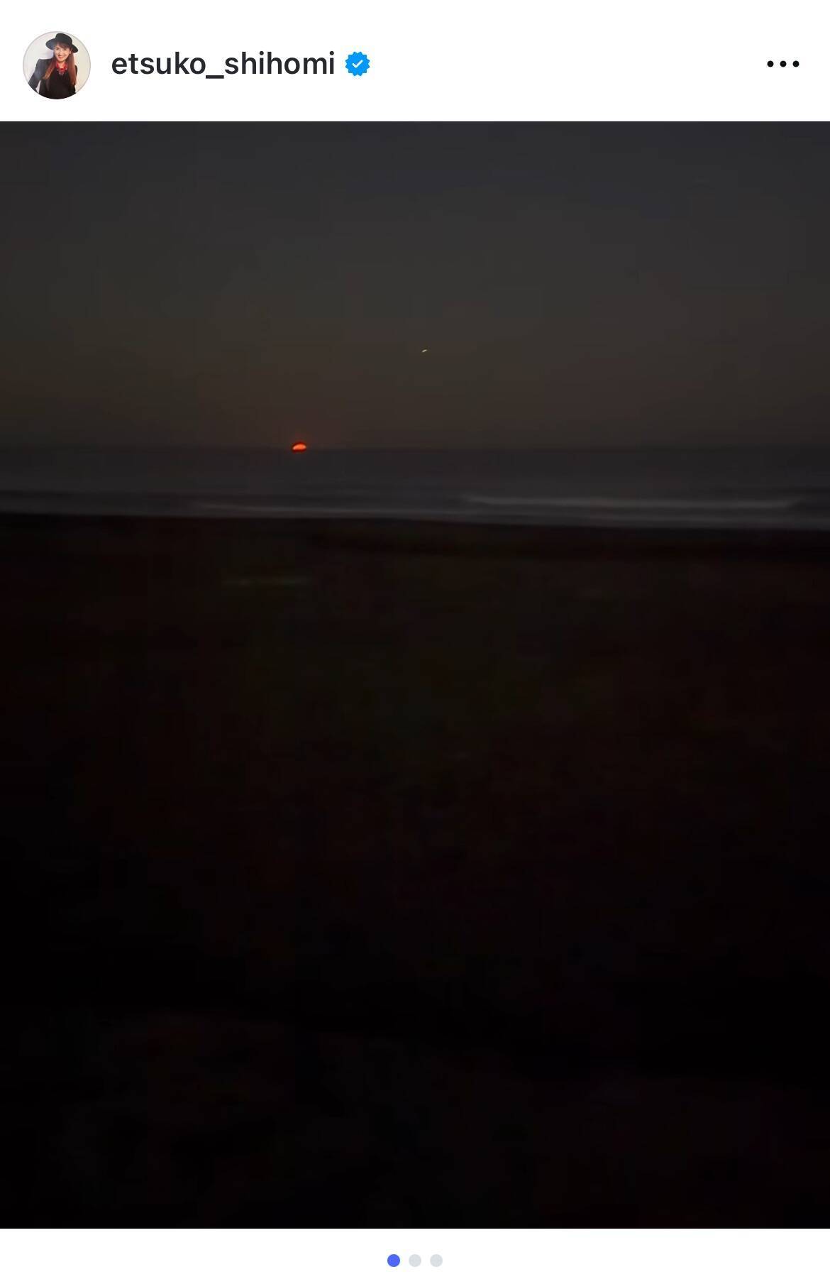 志穂美悦子、釣ヶ崎海岸で人生初の真っ赤な月の出を目撃「今年は、はなっからなんかある？」