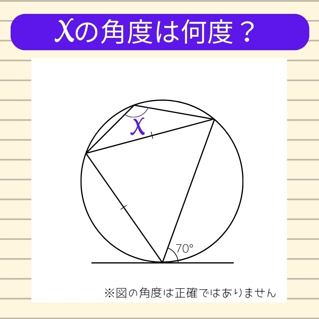 【角度当てクイズ Vol.736】xの角度は何度？