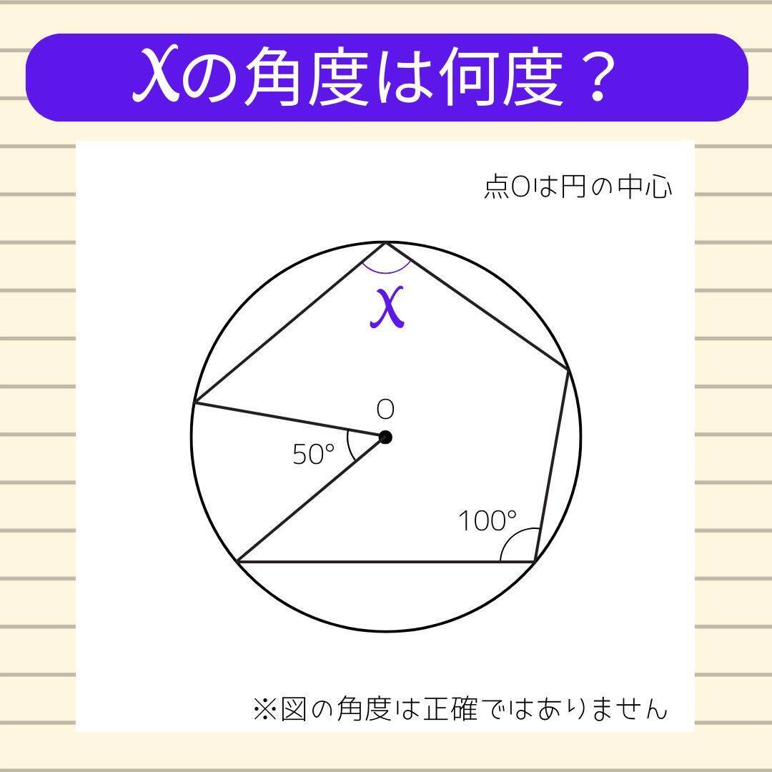 【角度当てクイズ Vol.2308】xの角度は何度？