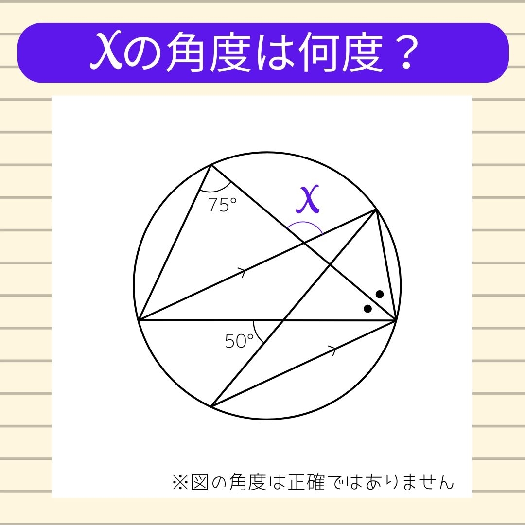 【角度当てクイズ Vol.1622】xの角度は何度？