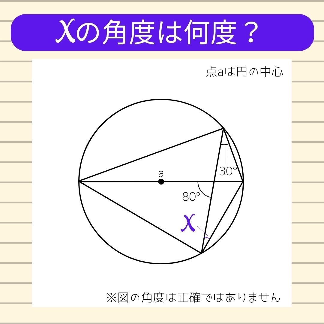 【角度当てクイズ Vol.603】xの角度は何度？