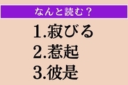 【難読漢字】「寂びる」「惹起」「彼是」読める？