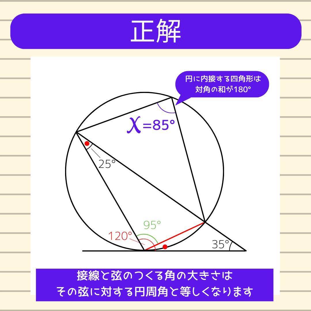 【角度当てクイズ Vol.2170】xの角度は何度？