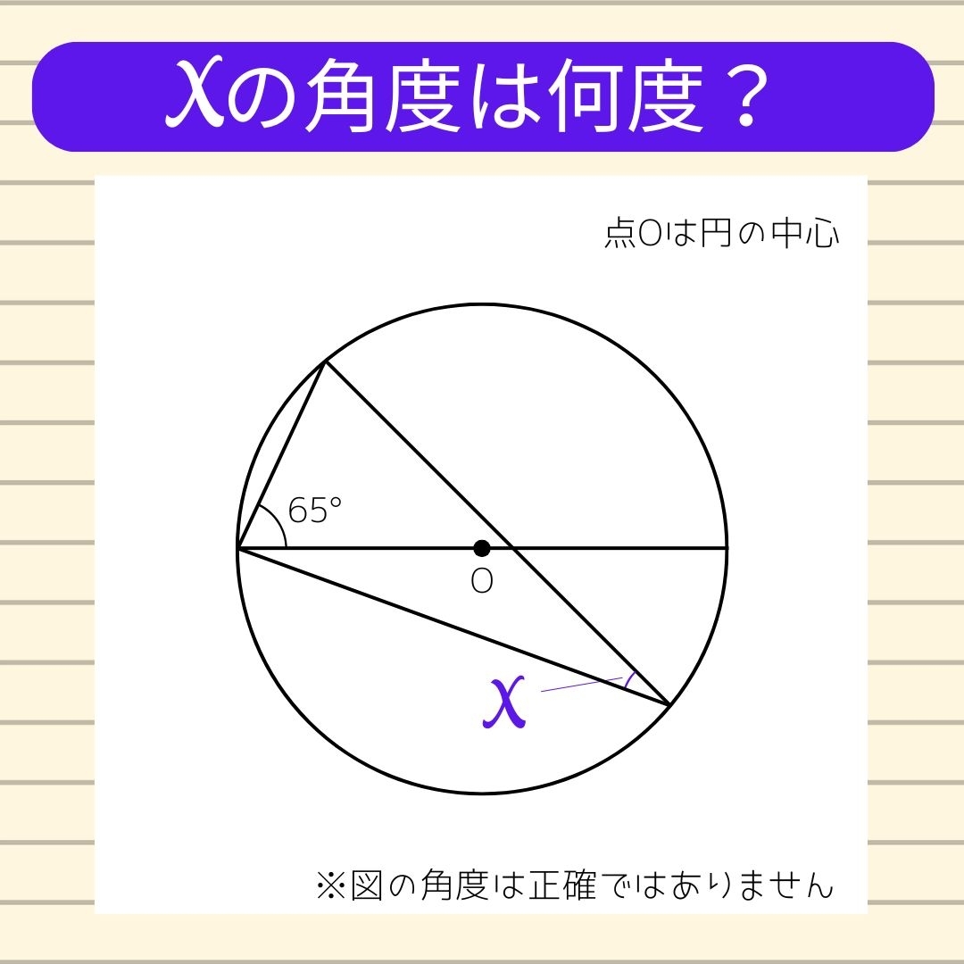 【角度当てクイズ Vol.1304】xの角度は何度？