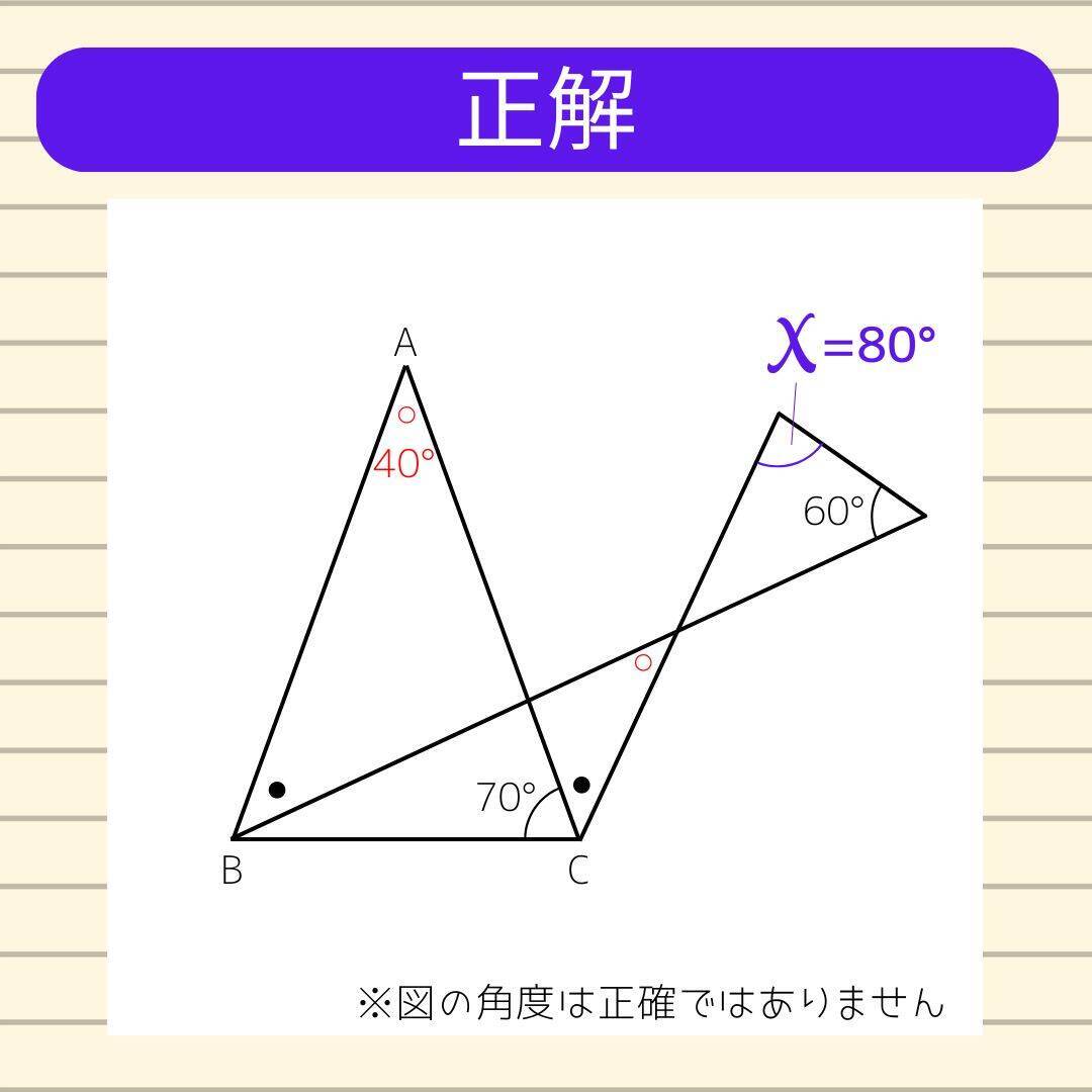【角度当てクイズ Vol.2282】xの角度は何度？