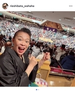 柴田理恵、着物姿で大相撲初場所千秋楽を観戦　朝乃山の9勝に「よかったよかった」