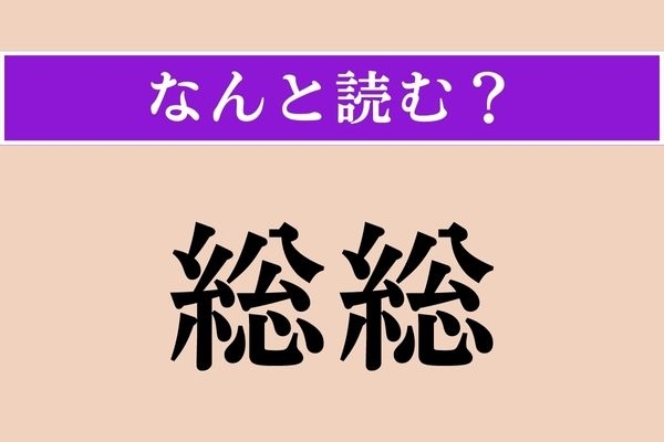 【難読漢字】「総総」正しい読み方は？ 感触を表す言葉です