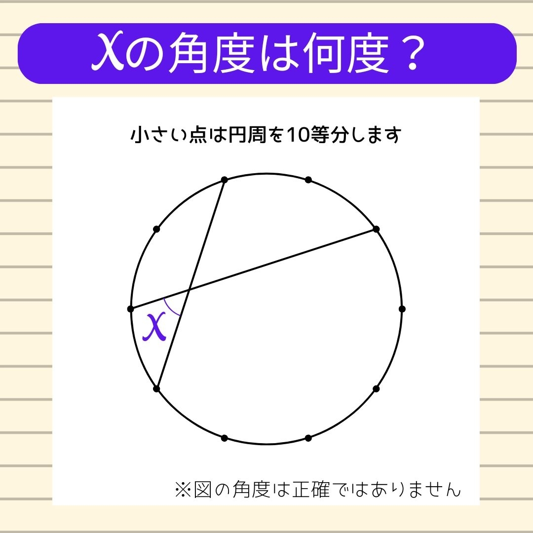 【角度当てクイズ Vol.1382】xの角度は何度？
