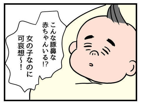 「女の子なのに豚鼻でかわいそう」妹の一言が呪いに？ 幸せの絶頂にいた女性が娘の誕生で一変!?【漫画】