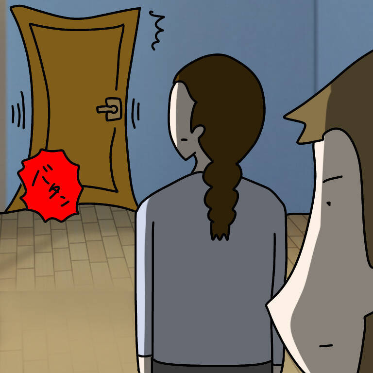 【漫画】ヤバ美が素直に従い、そそくさと家を出ていく私の迫力！【非常識な女がウチにきた Vol.91】