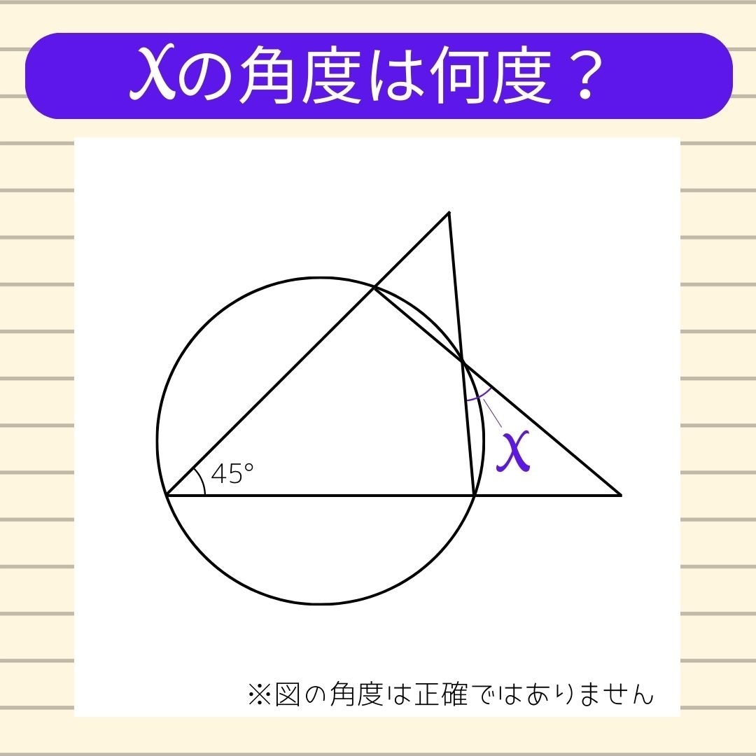 【角度当てクイズ Vol.442】xの角度は何度？