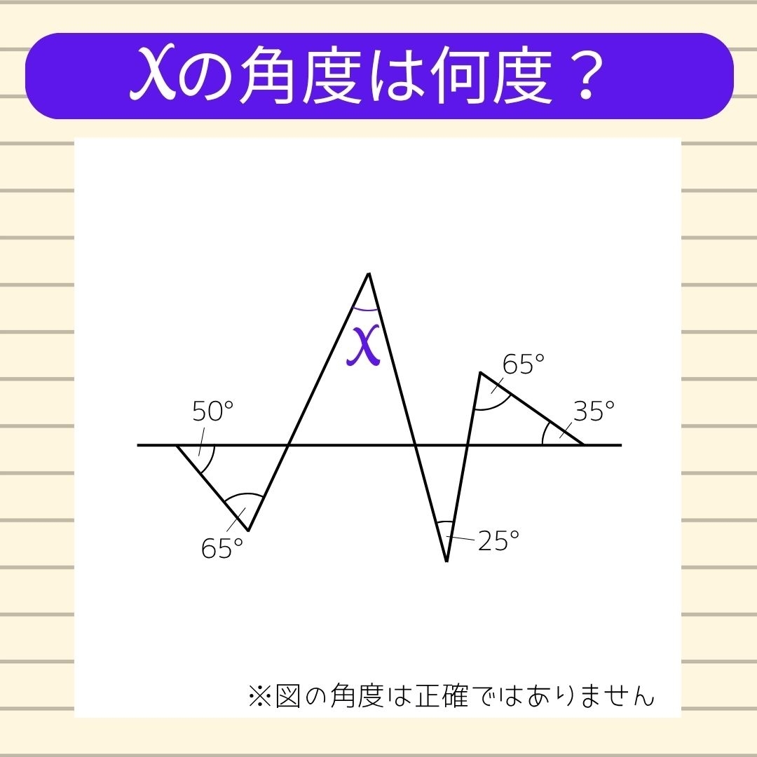 【角度当てクイズ Vol.2186】xの角度は何度？