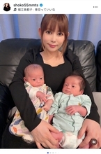 中川翔子、ドラえもん姿の双子を公開「かわいすぎだ〜！」