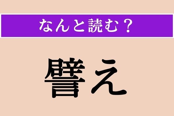 【難読漢字】「譬え」正しい読み方は？「譬喩」の「譬」です