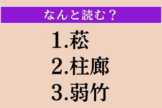 【難読漢字】「菘」「柱廊」「弱竹」読める？