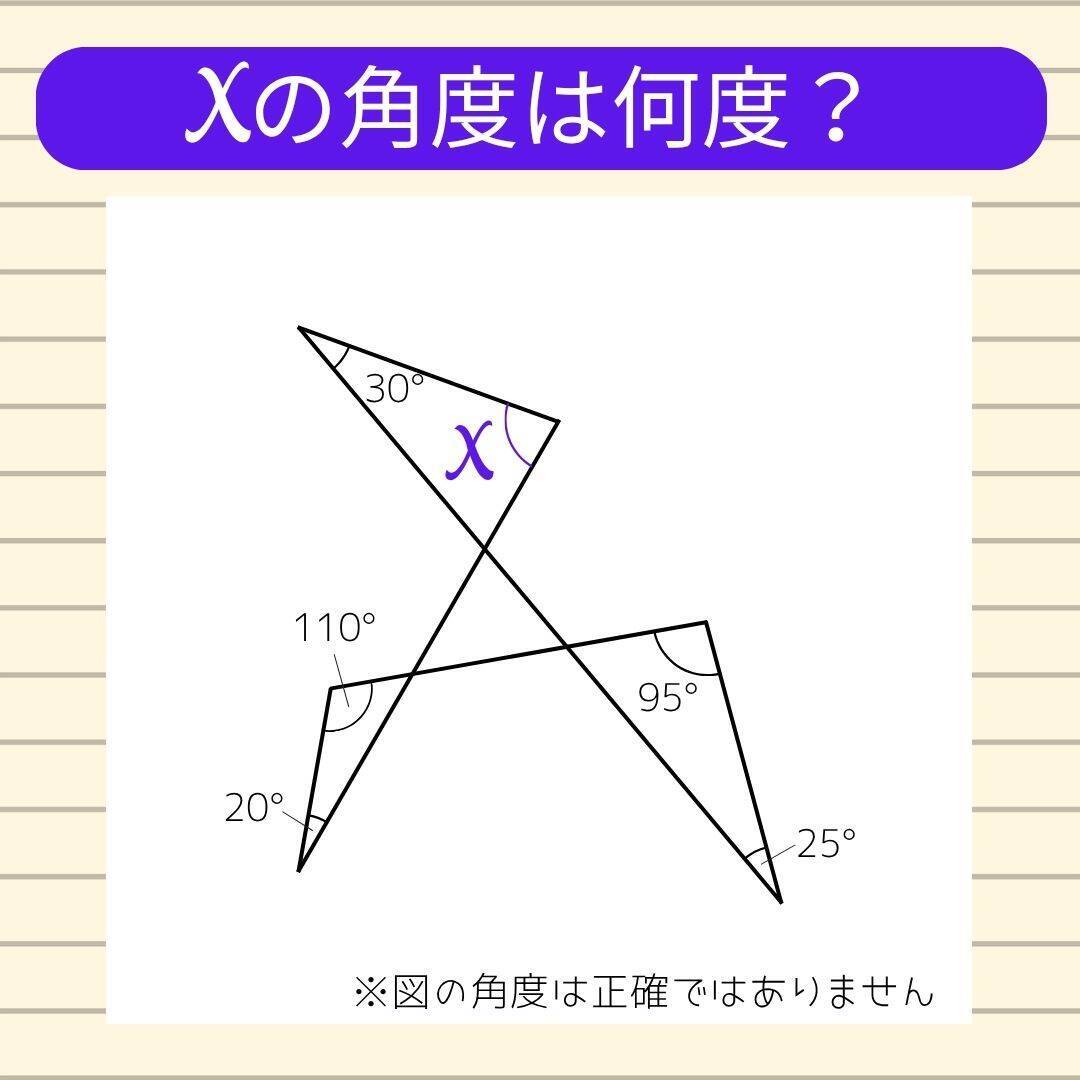 【角度当てクイズ Vol.2318】xの角度は何度？