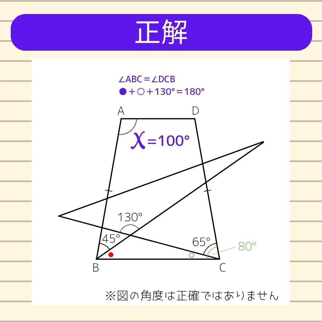 【角度当てクイズ Vol.2418】xの角度は何度？