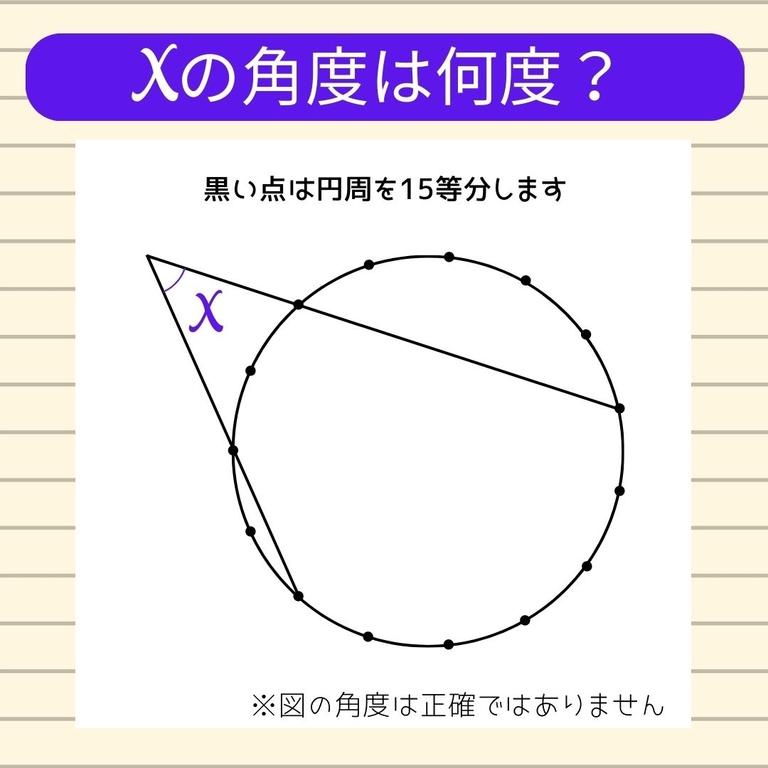 【角度当てクイズ Vol.554】xの角度は何度？
