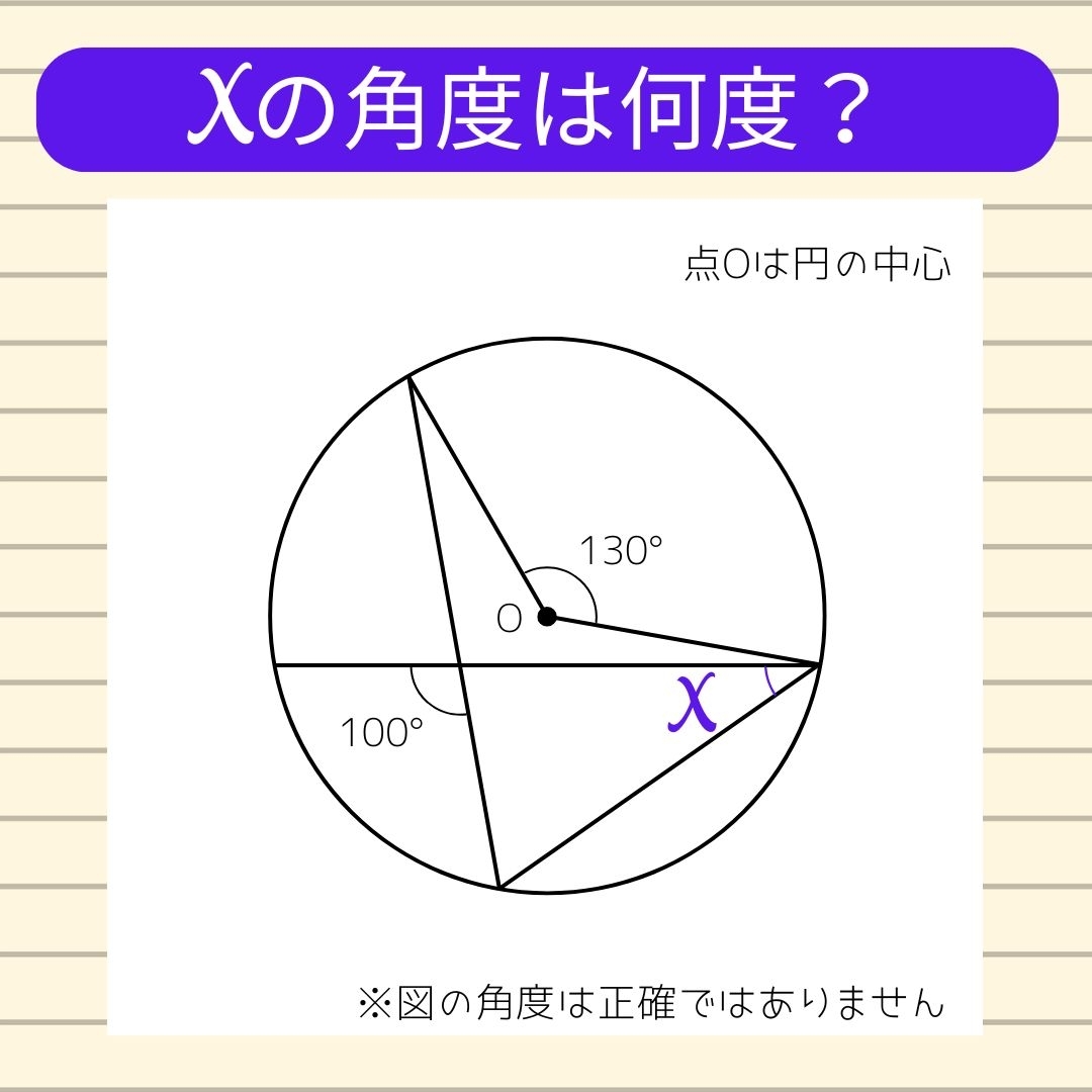 【角度当てクイズ Vol.1522】xの角度は何度？