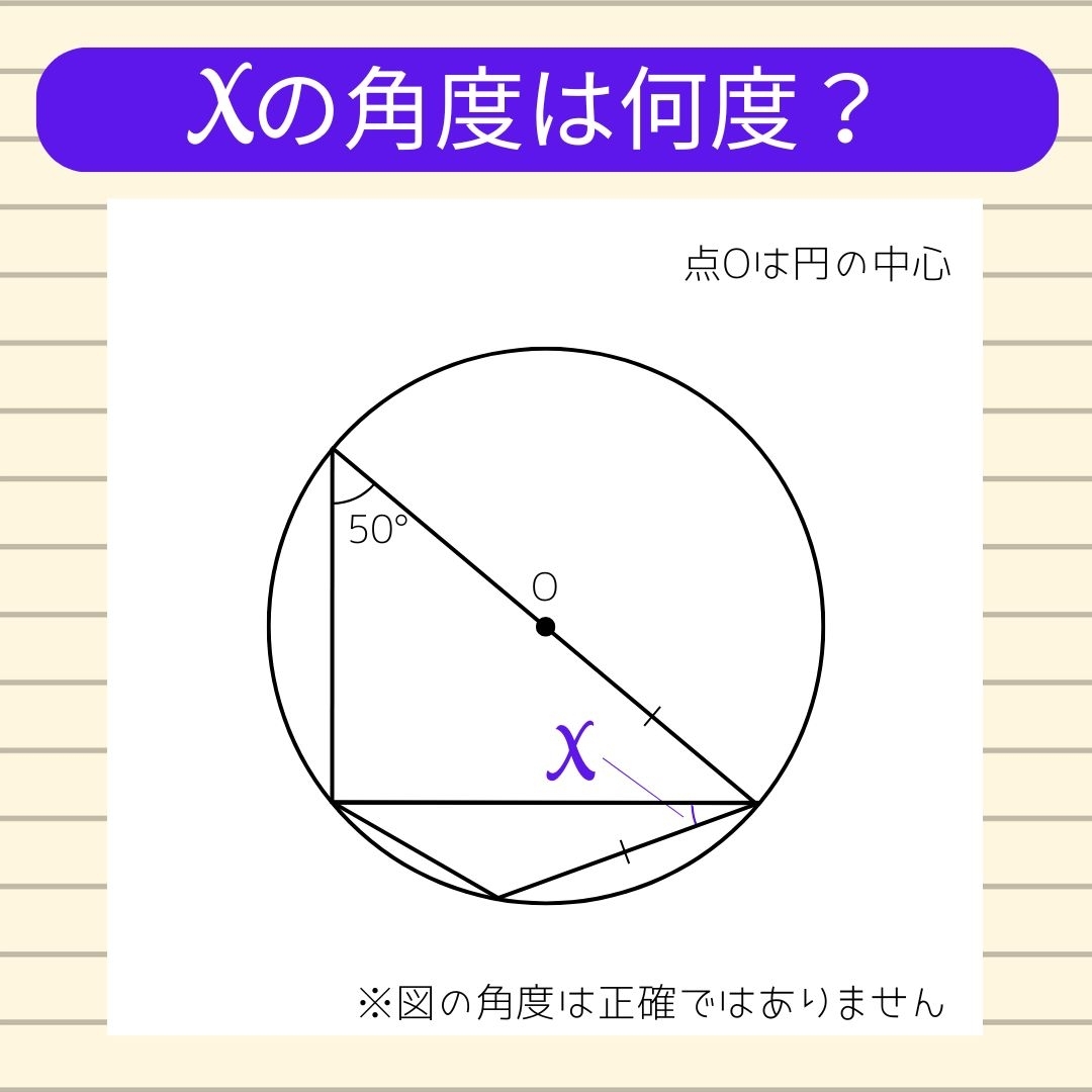【角度当てクイズ Vol.1148】xの角度は何度？