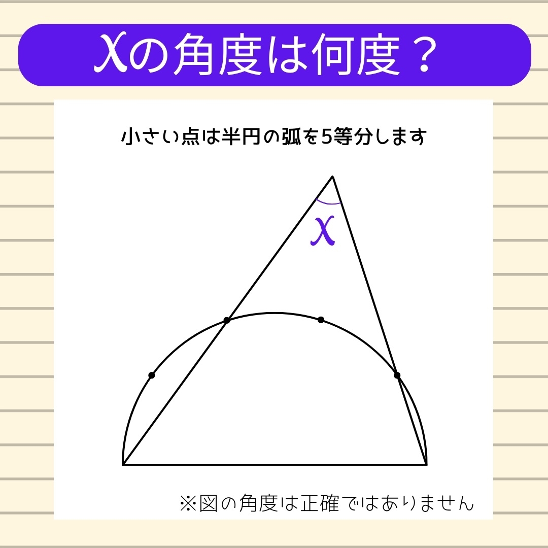 【角度当てクイズ Vol.1164】xの角度は何度？