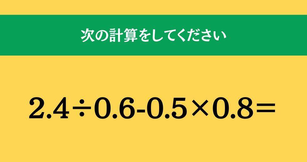 大人ならわかる？ 小学校の「算数」問題＜Vol.2038＞
