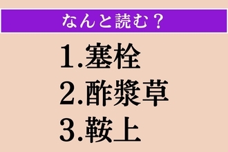 【難読漢字】「塞栓」「酢漿草」「鞍上」読める？
