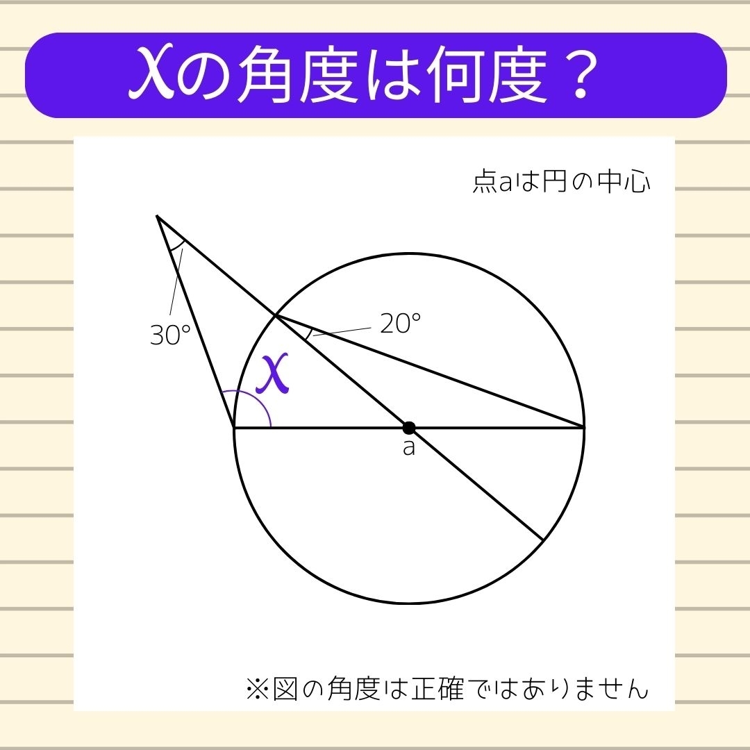 【角度当てクイズ Vol.661】xの角度は何度？