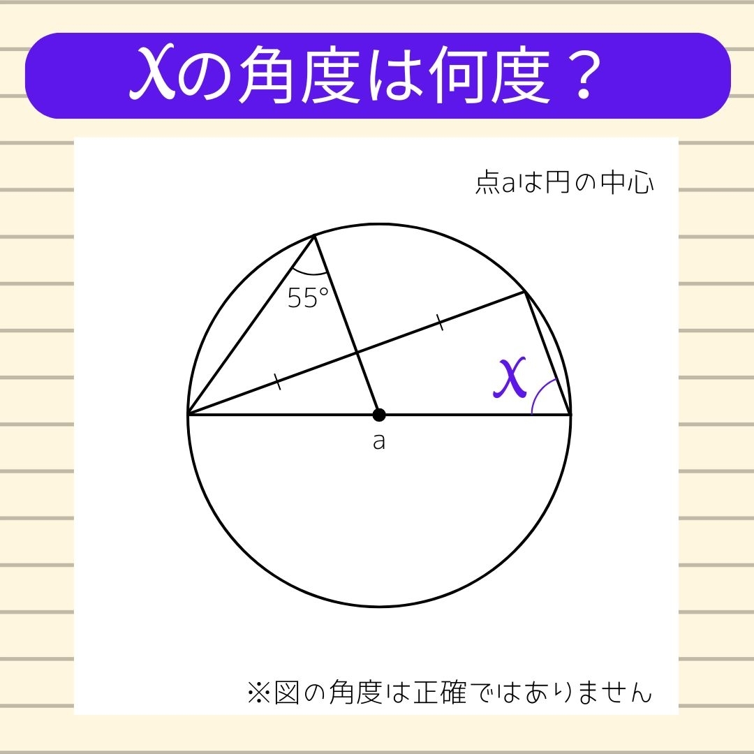 【角度当てクイズ Vol.987】xの角度は何度？
