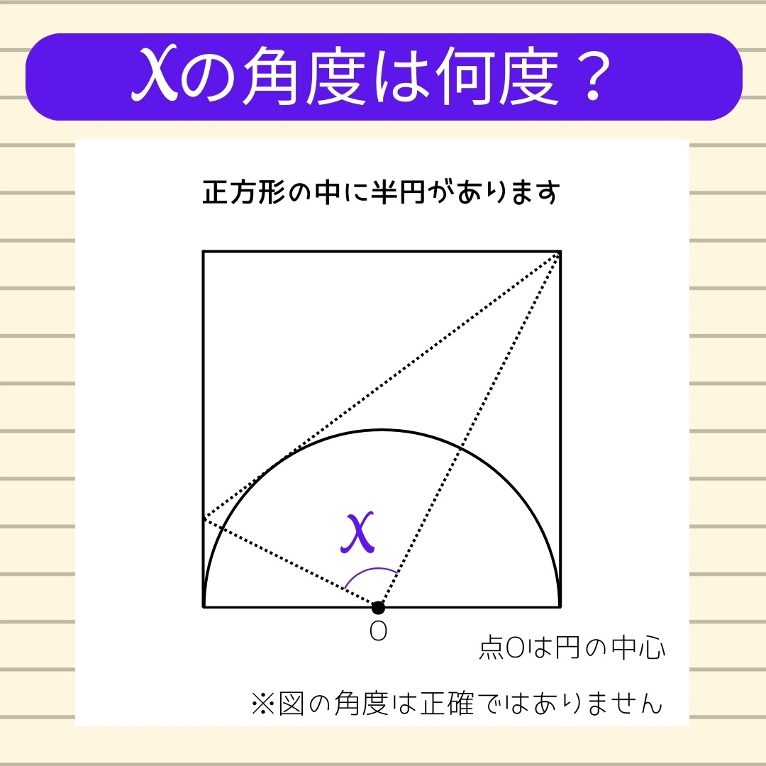【角度当てクイズ Vol.1067】xの角度は何度？